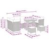 vidaXL Garten-Sofa-Set mit Kissen mit Speicher 10 pcs Beige und Creme