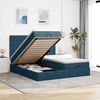 vidaXL Ottoman-Bett mit Matratzen Dunkelblau 160x200 cm Samt