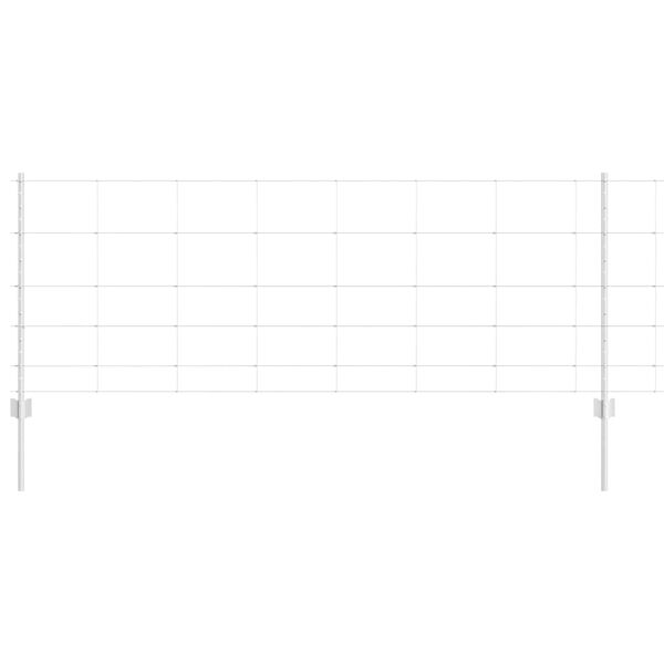 vidaXL Zaun mit Pfosten Silber 0,8 x 50 m Stahl