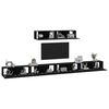 vidaXL 6-tlg. TV-Schrank-Set Schwarz Holzwerkstoff