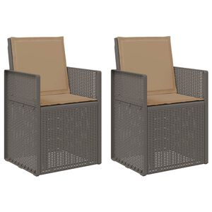 vidaXL Garten Esszimmerst&uuml;hle 2 pcs Hellgrau und Taupe PP