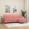 vidaXL 3-Sitzer-Sofa mit Hocker Rosa 180 cm Samt