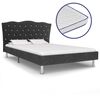 vidaXL Bett mit Memory-Schaum-Matratze Dunkelgrau Stoff 140&times;200 cm