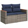 vidaXL 7-tlg. Garten-Sofagarnitur mit Kissen Grau Poly Rattan