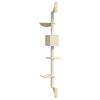 vidaXL Kratzbaum mit Kratzs&auml;ule Wandmontage Creme 187 cm