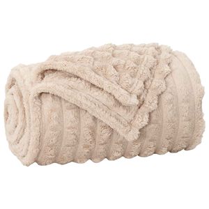vidaXL &Uuml;berwurfdecke Beige 150 x 130 cm Fleece