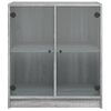 vidaXL Beistellschrank mit Glast&uuml;ren Grau Sonoma 68x37x75,5 cm