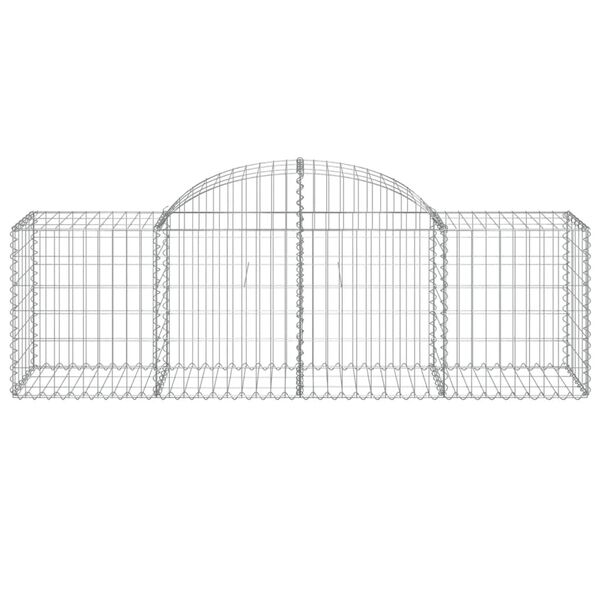 vidaXL Gabionen mit Hochbogen 50 Stk. 200x50x60/80 cm Verzinktes Eisen