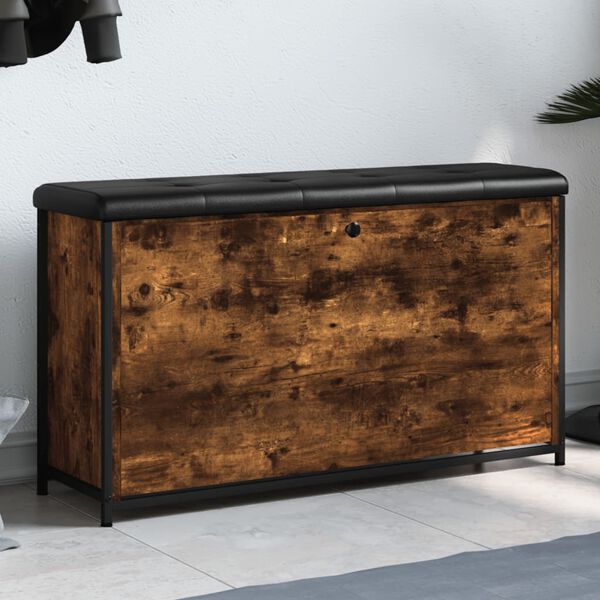 vidaXL Schuhbank mit Klappe R&auml;uchereiche 102x32x56 cm