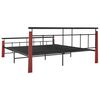 vidaXL Bettgestell Metall und Massivholz Eiche 180x200 cm