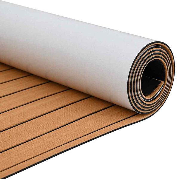 vidaXL Bootsmatte Braun mit schwarzen Linien 240 x 90 x 0,5 cm EVA