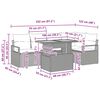 vidaXL Garten-Sofa-Set mit Speicher 6 pcs Schwarz Poly Rattan