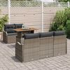 vidaXL Garten-Sofa-Set mit Speicher 6 pcs Grau Poly Rattan