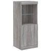 vidaXL Sideboard mit LED-Leuchten Grau Sonoma 162x37x100 cm
