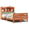 vidaXL Massivholzbett mit Regal ohne Matratze Wachsbraun 120x200 cm