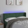 vidaXL LED Kopfteil Dunkelgr&uuml;n 147x16x78/88 cm Samt