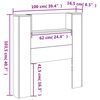 vidaXL Kopfteil Graues Sonoma 100 x 16,5 x 103,5 cm Holzwerkstoff