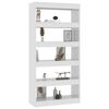 vidaXL B&uuml;cherregal/Raumteiler Hochglanz-Wei&szlig; 80x30x166cm Holzwerkstoff