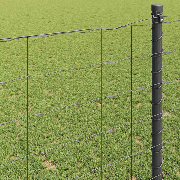 vidaXL Eurozaun Grau 1,4 x 10 m PVC-beschichtetes Eisen