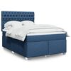 vidaXL Boxspringbett mit Matratze Blau 140x200 cm Stoff