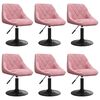 vidaXL Esszimmerst&uuml;hle 6 Stk. Drehbar Rosa Samt
