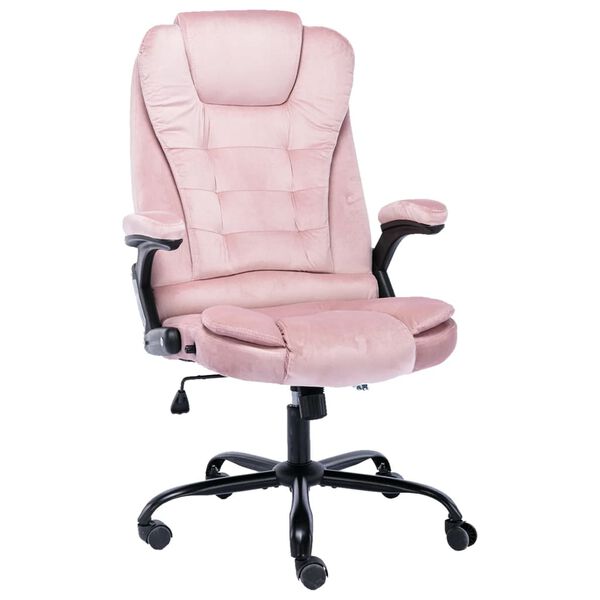 vidaXL B&uuml;rostuhl Rosa Samt