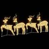 vidaXL LED Rentiere 4 pcs Gold Stoff