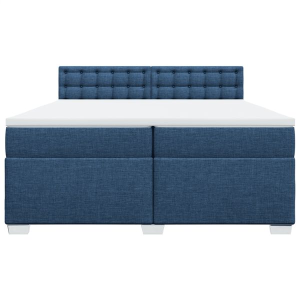 vidaXL Boxspringbett mit Matratze Blau 200x200 cm Stoff