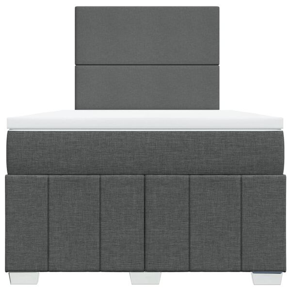 vidaXL Boxspringbett mit Matratze Dunkelgrau 120x190 cm Stoff