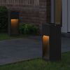 vidaXL Solar LED Wegeleuchte 2 pcs Schwarz Kalt gewalzter Stahl