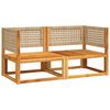 vidaXL Gartensofas-Ecke mit Kissen 2 Stk. Holz Akazie & Rattan