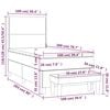 vidaXL Boxspringbett mit Matratze Grau 100x200 cm Kunstleder