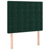 vidaXL Boxspringbett mit Matratze & LED Dunkelgr&uuml;n 90x190 cm Samt