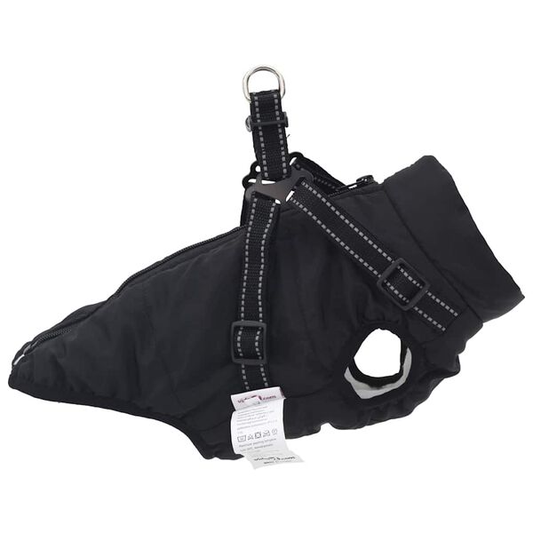 vidaXL Hundemantel mit Geschirr Wasserdicht Reflektierend Schwarz L28