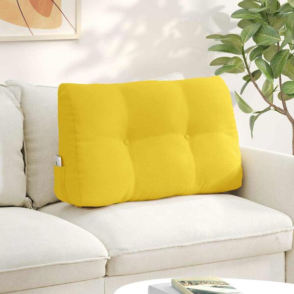 vidaXL R&uuml;cken Kissen Helles Gelb 80 x 24 x 50 cm Stoff