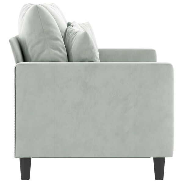 vidaXL 2-Sitzer-Sofa Hellgrau 120 cm Samt