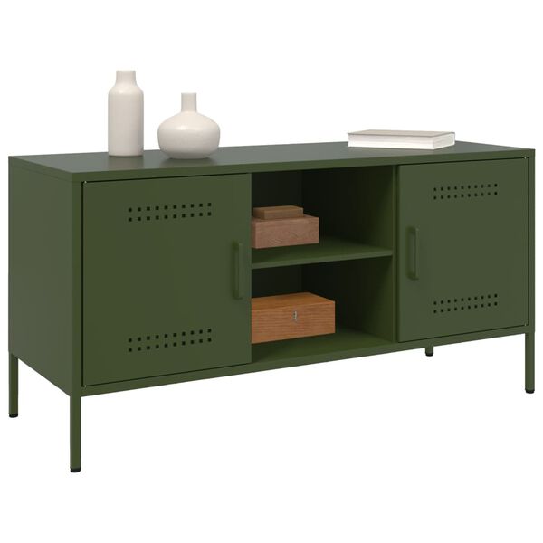 vidaXL TV-Schrank Olivgr&uuml;n 100,5x39x50,5 cm Stahl