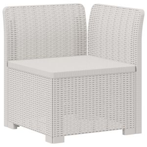 vidaXL 1-Sitzer Garten-Sofa Rattan-Look PP Wei&szlig; 62 x 62 x 70 cm