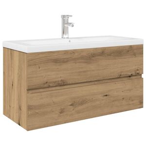 vidaXL Waschbeckenunterschrank mit Einbaubecken und Wasserhahn