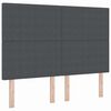 vidaXL Boxspringbett Dunkelgrau und Wei&szlig; 203 x 144 x 128 cm Cordstoff