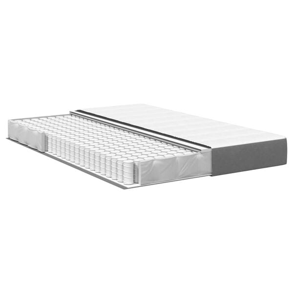 vidaXL Bettmatratze mit Matratze Hellgrau 160 x 200 cm Stoff