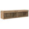 vidaXL TV-Wandregal-Set mit LED 6 pcs Artisan-Eiche Holzwerkstoff