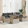vidaXL 6-tlg. Garten-Sofagarnitur mit Kissen Hellgrau Poly Rattan