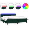 vidaXL Boxspringbett mit Matratze & LED Dunkelgr&uuml;n 180x210 cm Samt