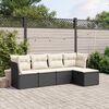 vidaXL 5-tlg. Garten-Sofagarnitur mit Kissen Schwarz Poly Rattan