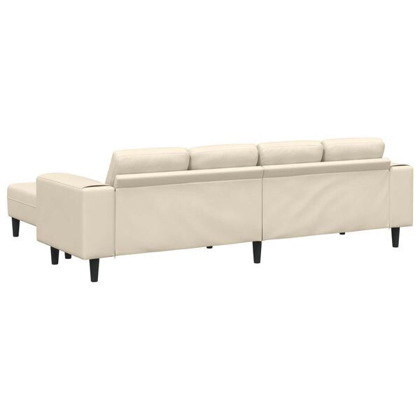 vidaXL Sofa mit Kissen Creme 250 x 188 x 76 cm Cordstoff