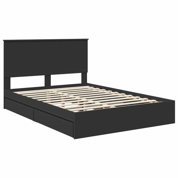 vidaXL Aufbewahrungsbett Schwarz 140 x 190 cm Holzwerkstoff