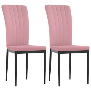 vidaXL Esszimmerst&uuml;hle 2 Stk. Rosa Samt