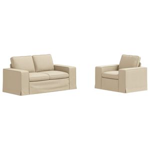 vidaXL Sofa 2 pcs Creme