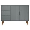 vidaXL Sideboard MOLDE Grau 113x40x80 cm Massivholz Kiefer